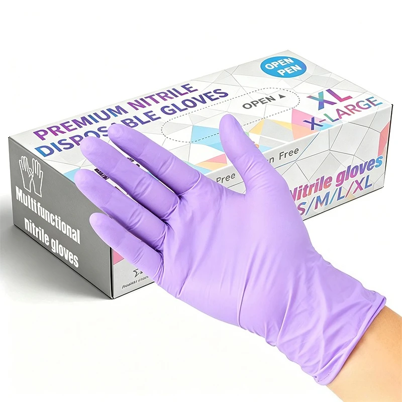 10/50/100PCS Purple Nitrile Gloves Disposable Multi-Purpose Kitchen Tattoo Cleaning Gloves Pet Washing Disposable Tools