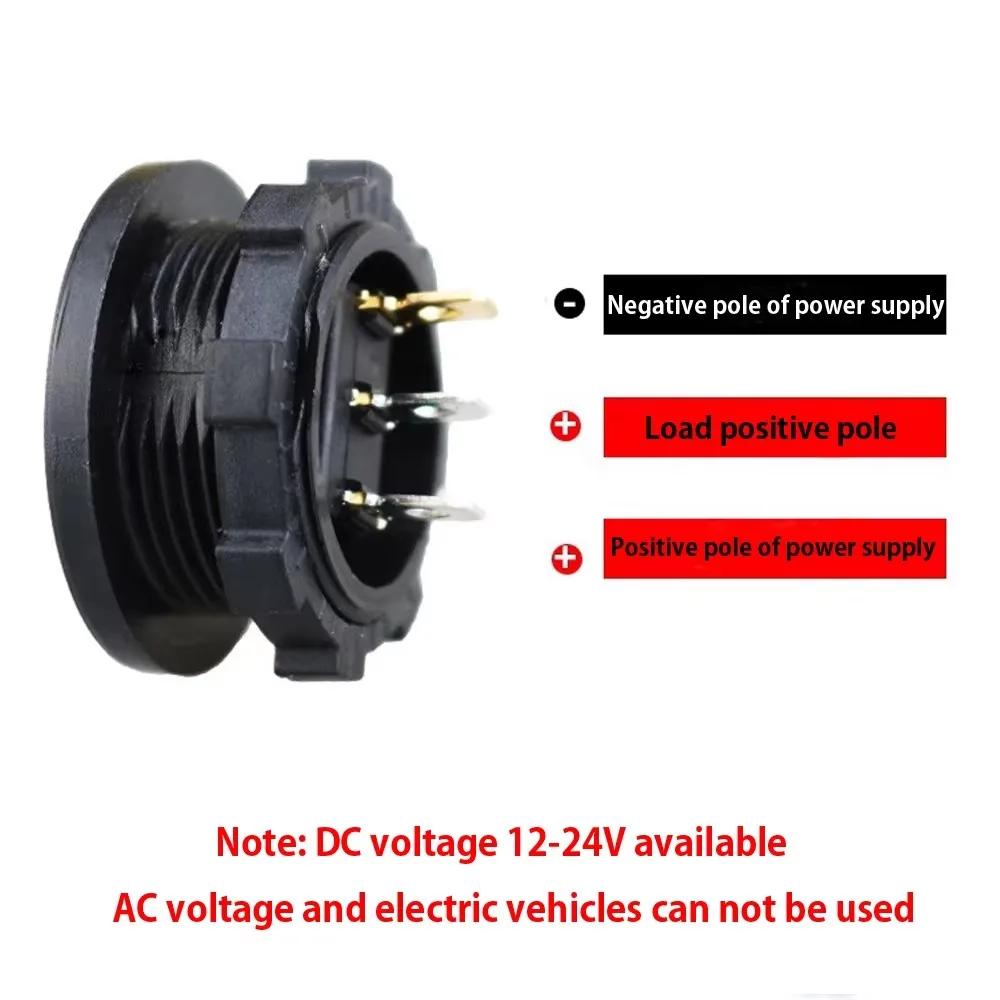 Ein/Aus Runder Kippschalter mit LED, 3 Kontakte, 2 Gänge, DC 5V 9V 12V 24V, 10A 20A, für Auto-Armaturenbrett, Armaturenbrett, Boot, LKW, Druckknopf – Detail 3