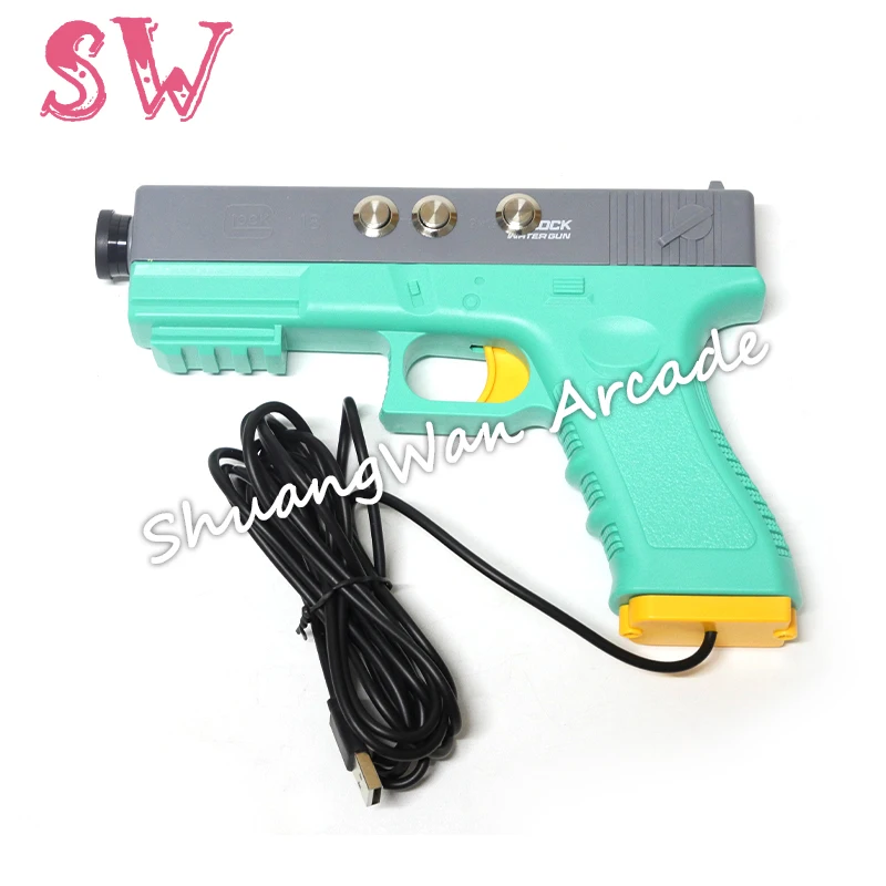 USB small lightgun with motor vibration no recoil for arcade coin games