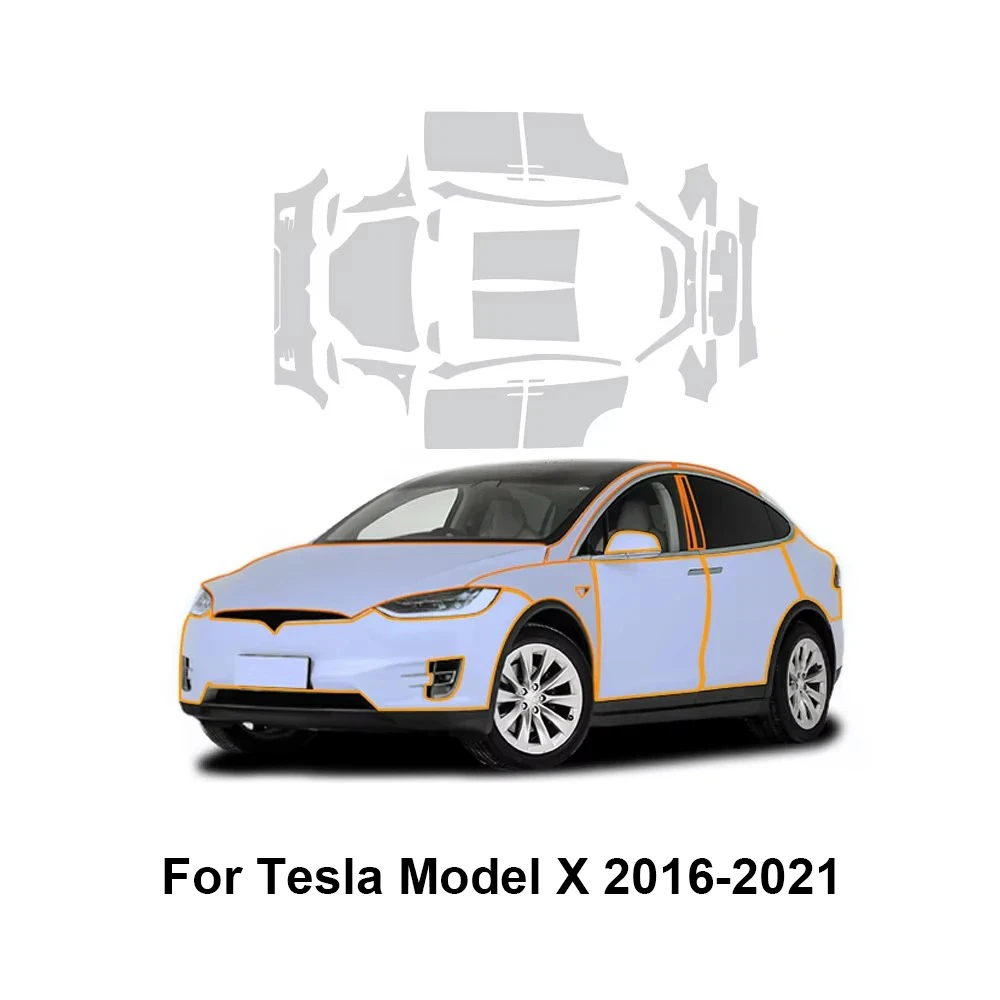 

For Tesla Model X 2016-2025 8.5MIL Transparent TPU Car Body Film Car Protective TPU Film Clear Pre-Cut PPF Scratch Resistant