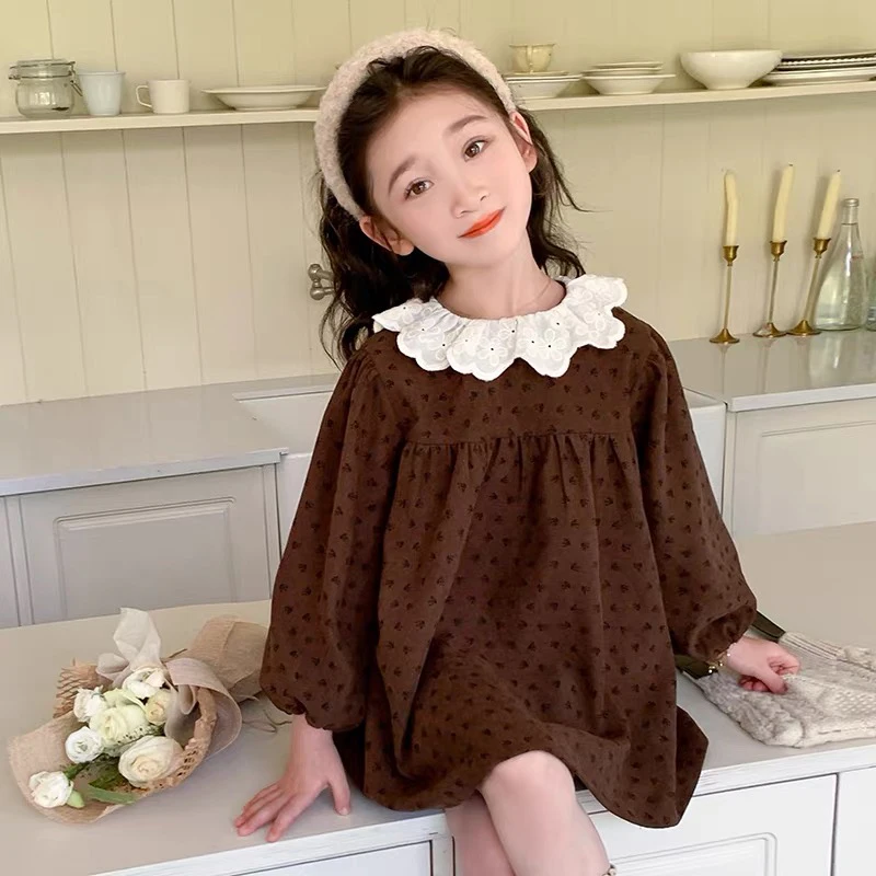 

Осень 2024, одежда для сестер, детские платья принцессы, платье в стиле ретро для маленьких девочек, комбинезон, платье с цветами, хлопковая одежда для маленьких девочек, костюм