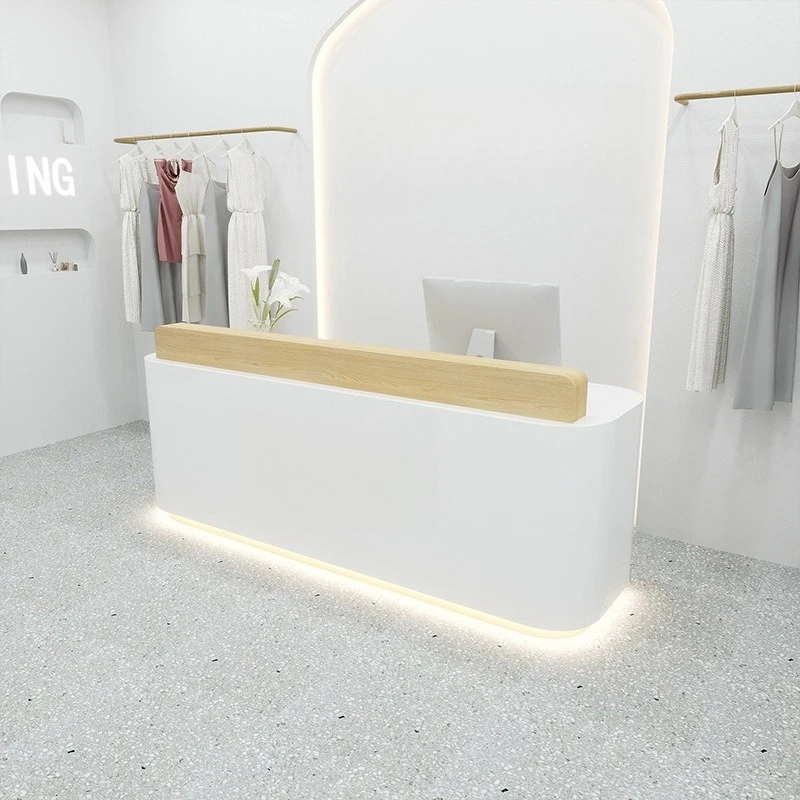 Clothing shop Bar checkout page Simple modern curved counter Barber shop Women's clothing shop Beauty salon Reception desk