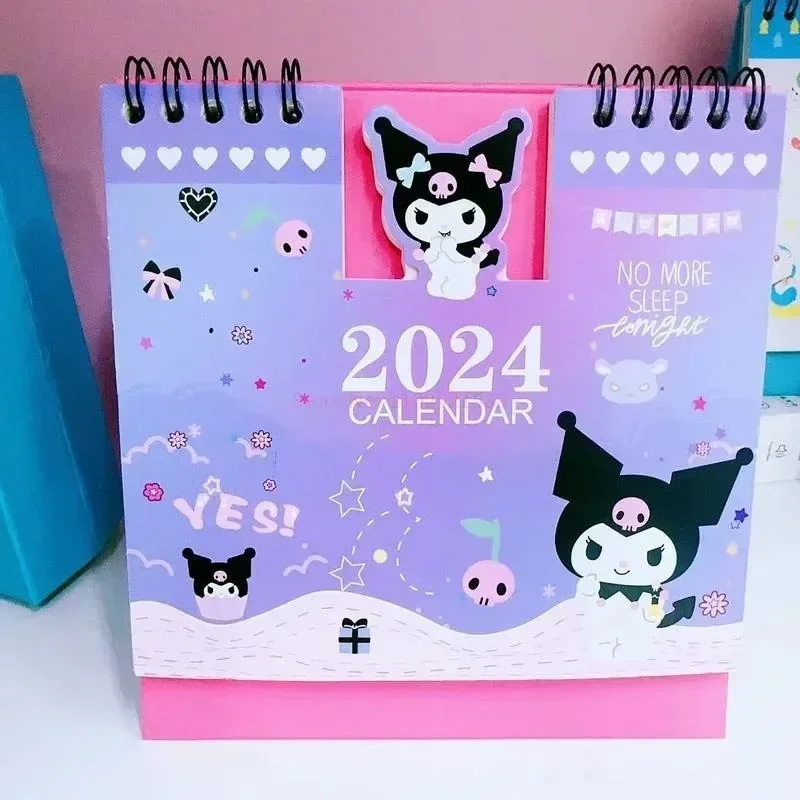 Calendar 2024 Sanrio Kuromi Hello Kitty Desktop Desk Ins Cartoon Calendar Calendar Mini Girl Heart Cute Ornament Office Supplies