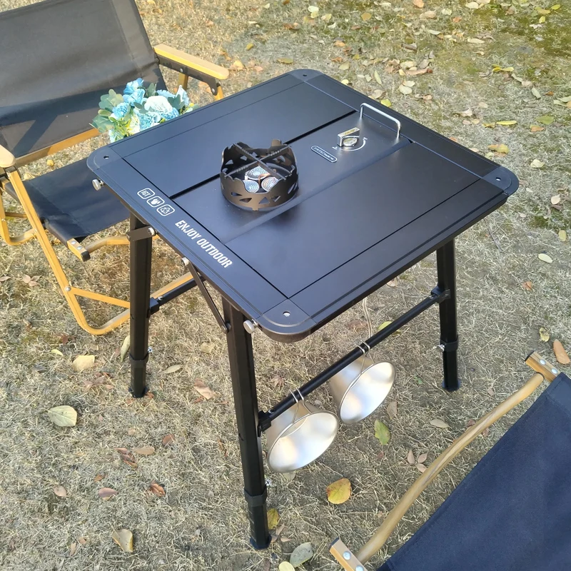 Lohascamping Folding IGT table 1.5 Unit Lightweight Backpack camp roll table Expand adjustable leg desk Desktop burner bbq table