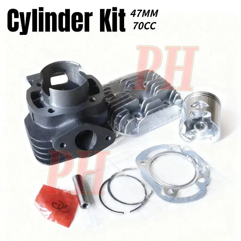 

5ML-E1631-10 Комплект цилиндров 70 куб.см и головка поршня 47 мм для YAMAHA Booster Stunt BWS50 Bws70 70cc Zuma 50 2T 1997-1998 47 мм/10 мм