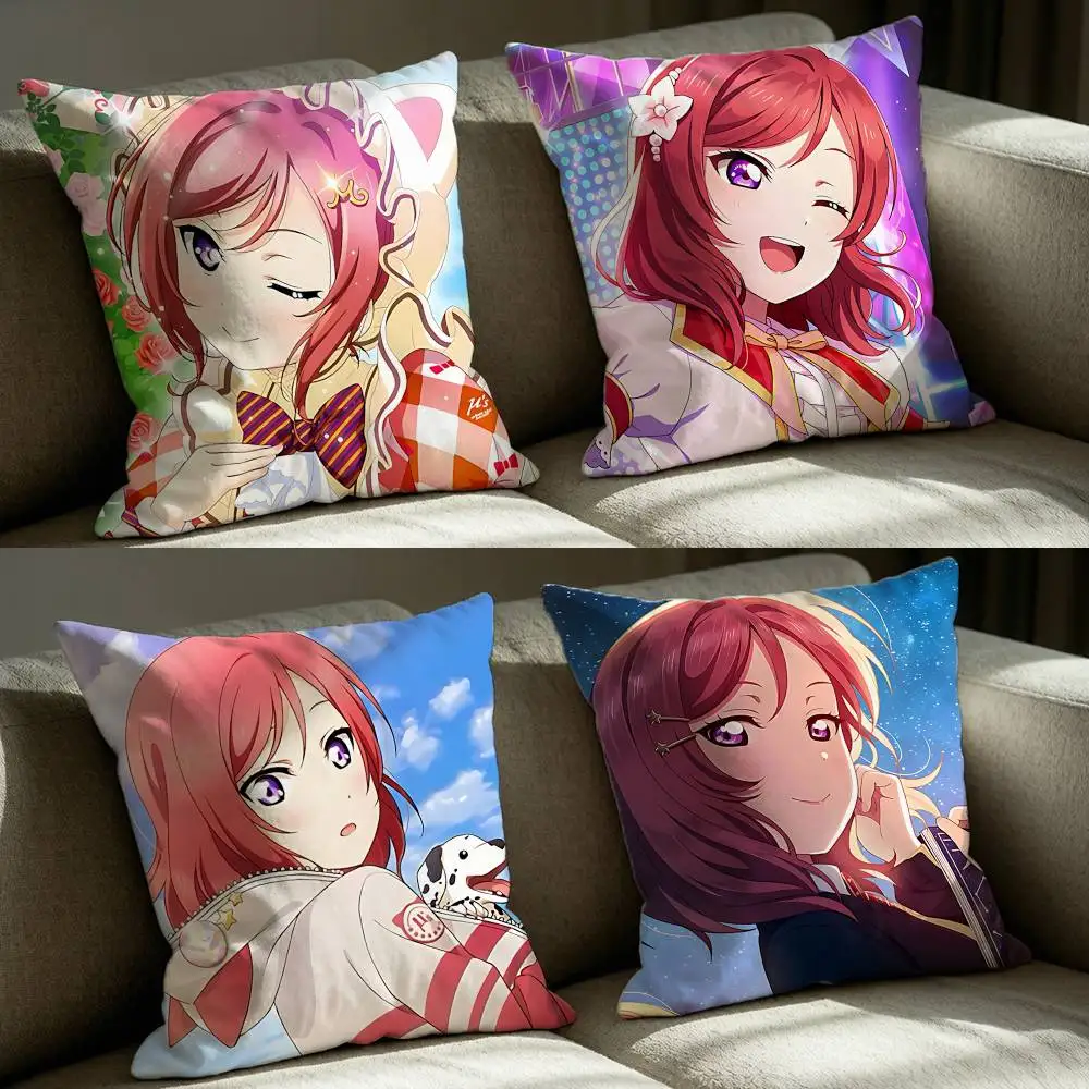 Muse N-Nishikino Maki Love-L Square Sofa Pillow Cover Solid Color Living Room Home Decor Cushion Case