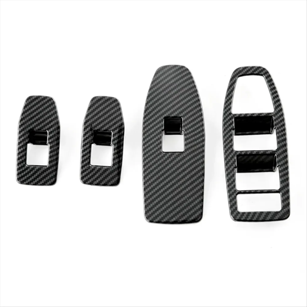 

For BMW X1 U11 2023 2024 Car Window Lift Switch Buttons Frame Cover Trim Stickers Accessories,ABS Carbon Fiber