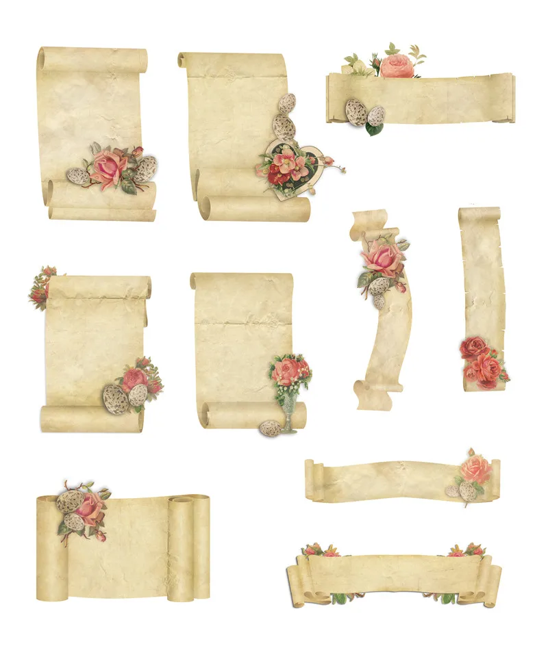 10Pcs/Pack Vintage Retro Rose Bulletin Board Sticker DIY Craft Scrapbooking Album Junk Journal Decorative Stickers