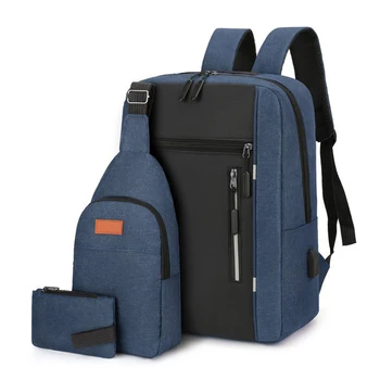 배낭 남성용 방수 옥스포드 천, 미니멀리스트 비즈니스 컴퓨터 가방, 패션 USB 충전 배낭, 3 YXC 