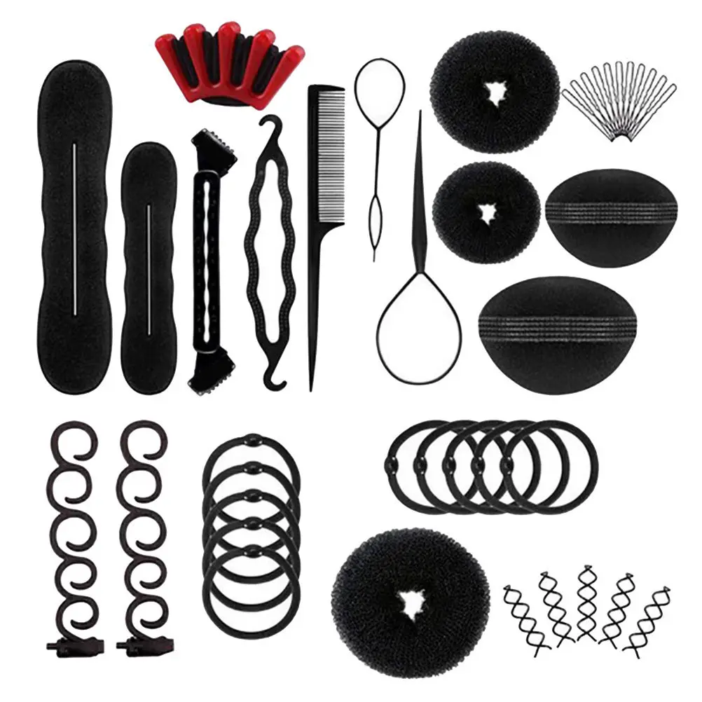 

1Set Hair Bun Maker Plastic Hair Styling Tool Kit Durable Braiding Device for Women Hairdresser DIY Styling