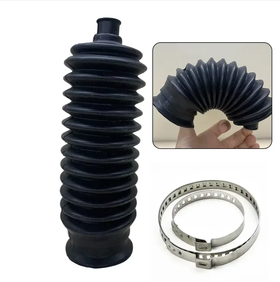 

Silicone Steering Gear Rack And Pinion Bellows Boot Kit Cover Includes Clamps Easy To Install Waterproof And Dustproof