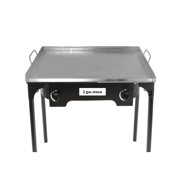 Universal Rectangle Gas Grill SS201 Plate Portable BBQ Cooking Pan with Two Handles