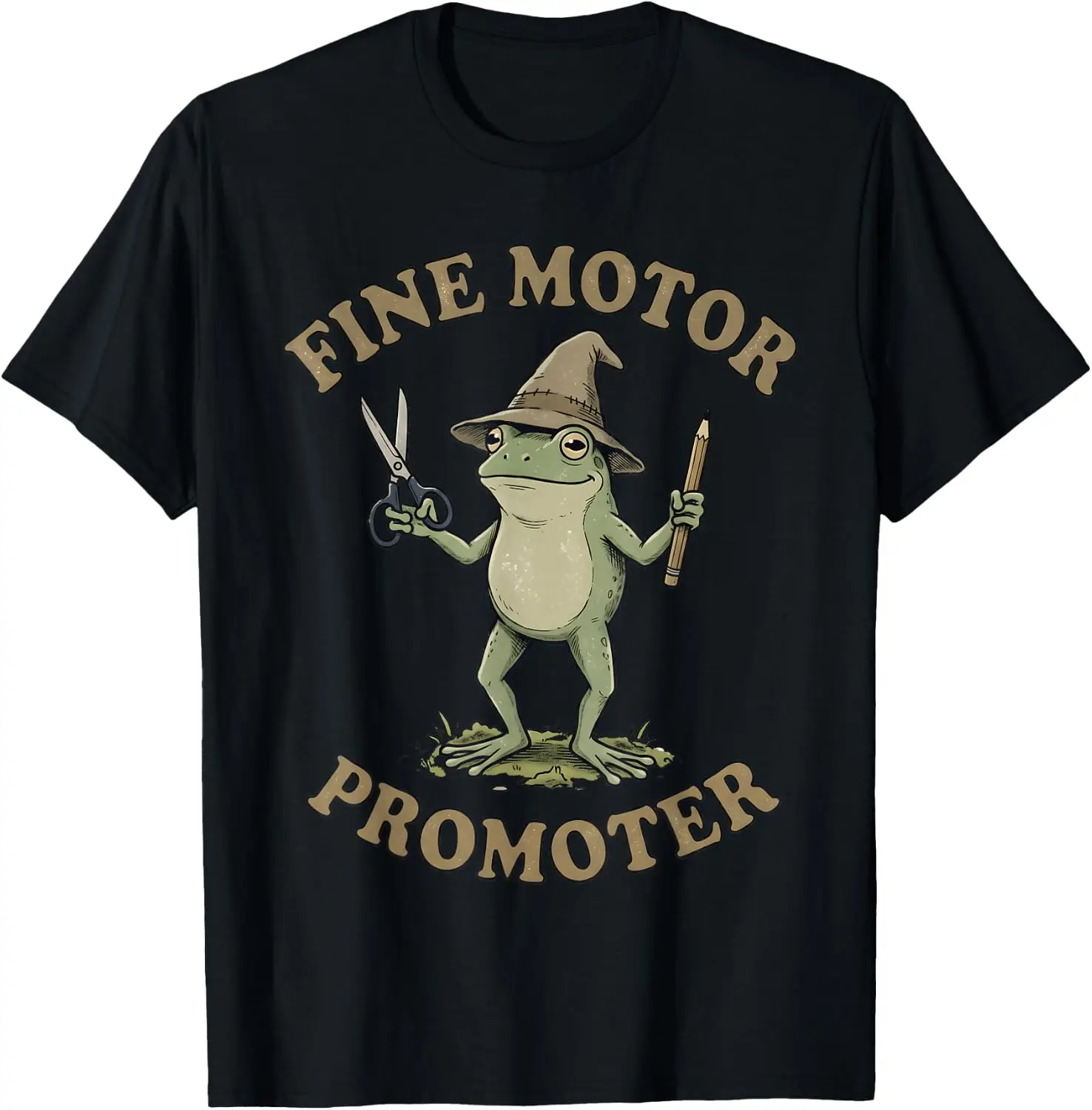 Fine Motor Promoter Occupational Therapist SPED Teacher Frog T-Shirt 100% Cotton Trendy Y2K Short-Sleeve Tee-Soft, Quick-Drying,