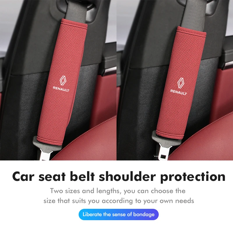 Suede Car Seat Belt Shoulder Cover Breathable Protection Pad For Renaul Koleos Kadjar Scenic Megane Sandero Grand Sill