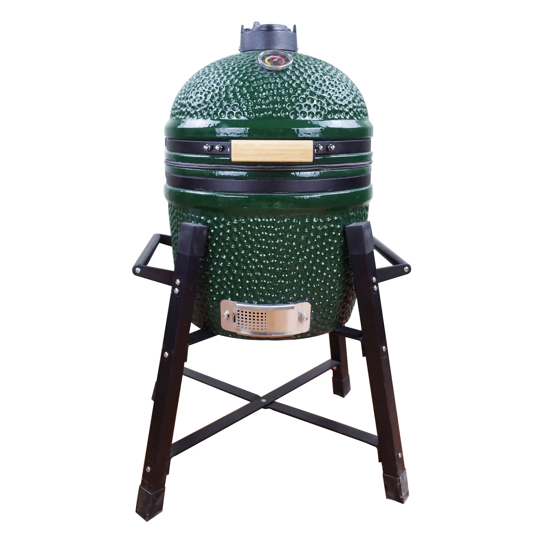 Outdoor Smoker Ceramic Charcoal Barbecue Kamado Grill 15-Inch Asador De Carbon Big Green Bbq