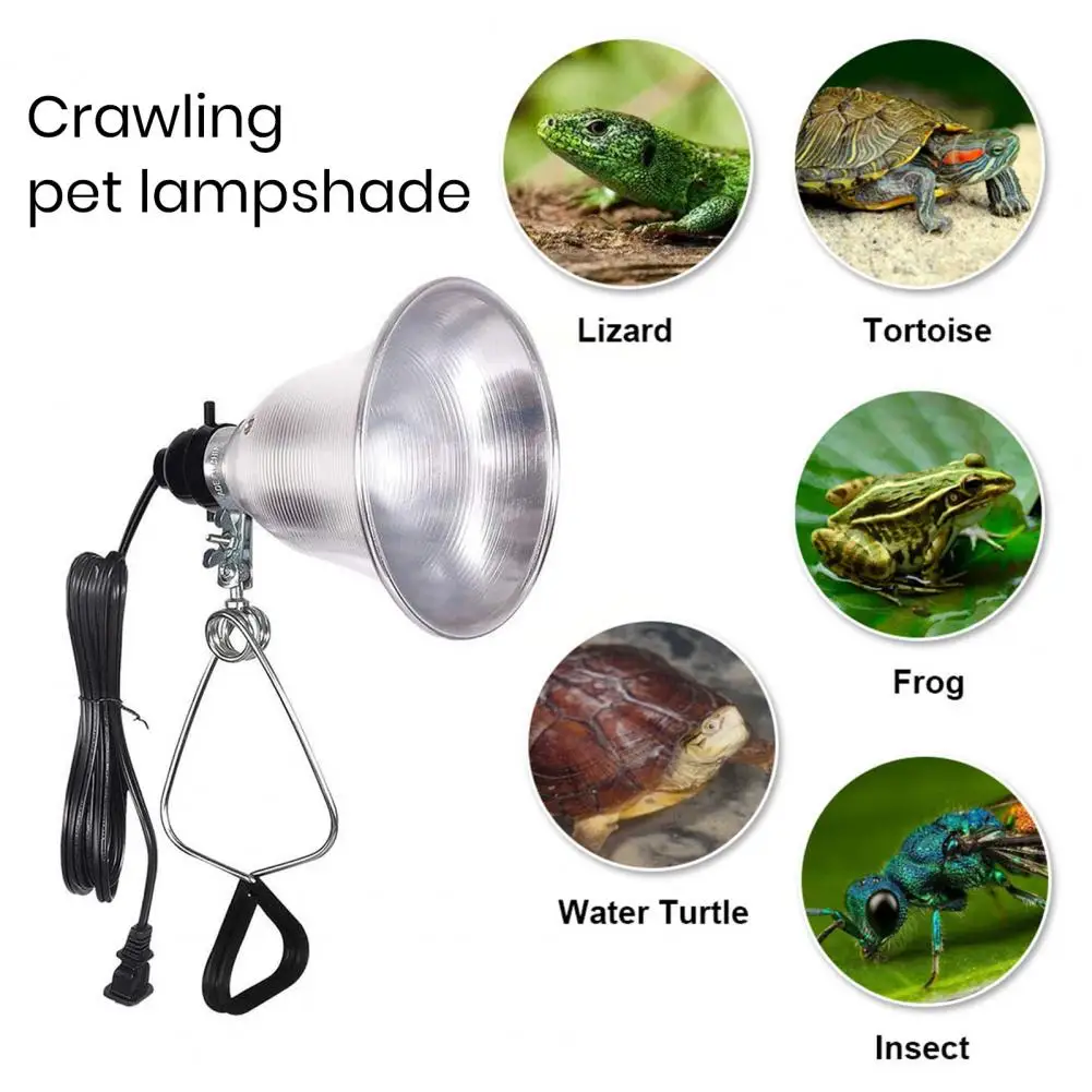 Reptile Heat Lamp with Aluminum Reflector, Clamp Light, Table Lamp, Terrarium, Indoor Grow Light, US Plug, 300W