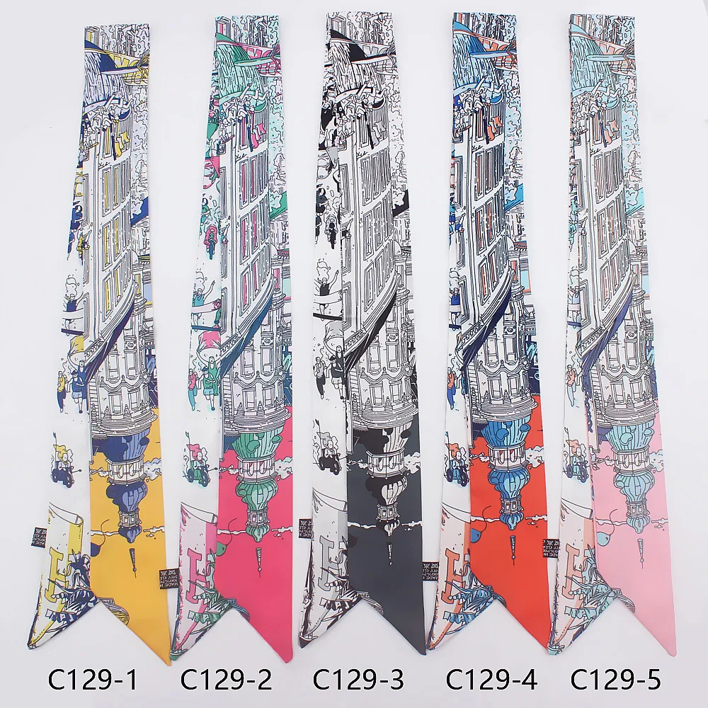 

Elegant Castle Style Scarf: Hair Band, Headband, Handbag Accessory, Versatile Fake Silk Ribbon