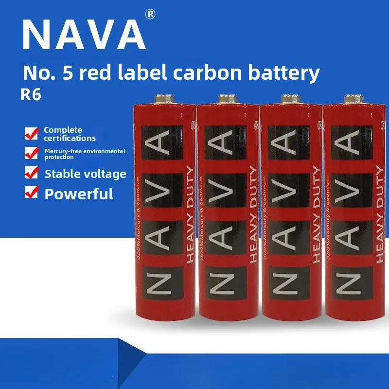 NAVA 1.5V Carbon AA Battery R6 AA Environmentally Friendly Column Dry Battery Alarm Clock Toy Remote Control Disposable Battery