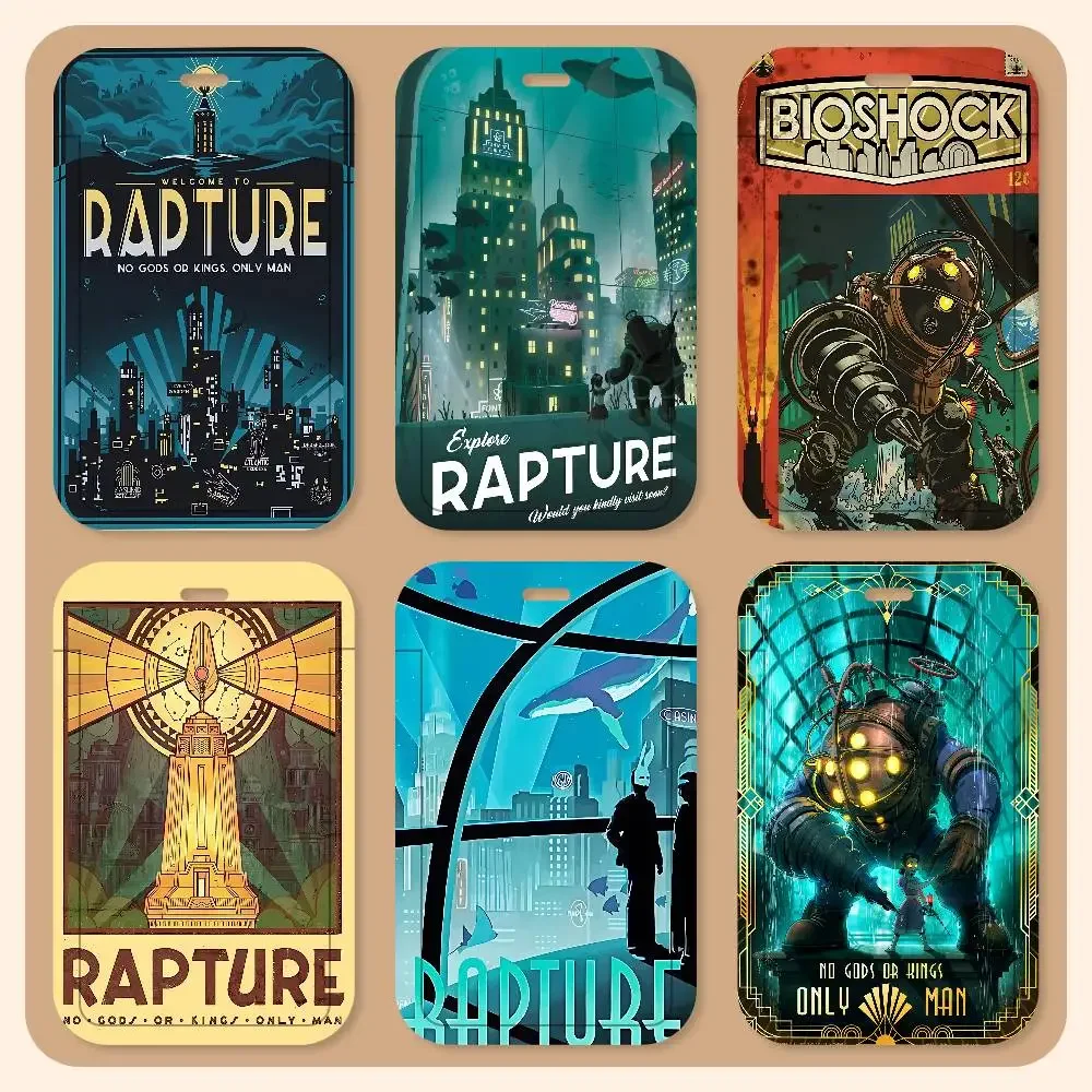 

Retro B-Bioshock R-Rapture Game Classic Vintage Lanyard Card Holders Student ID Card Holders Neckband Control Accessories Gifts