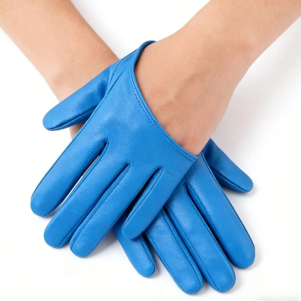 Personality Fingerless Half-palm Gloves Solid Color PU Leather Five Finger Mittens Punk Hip Pop Patent Leather Gloves Girls