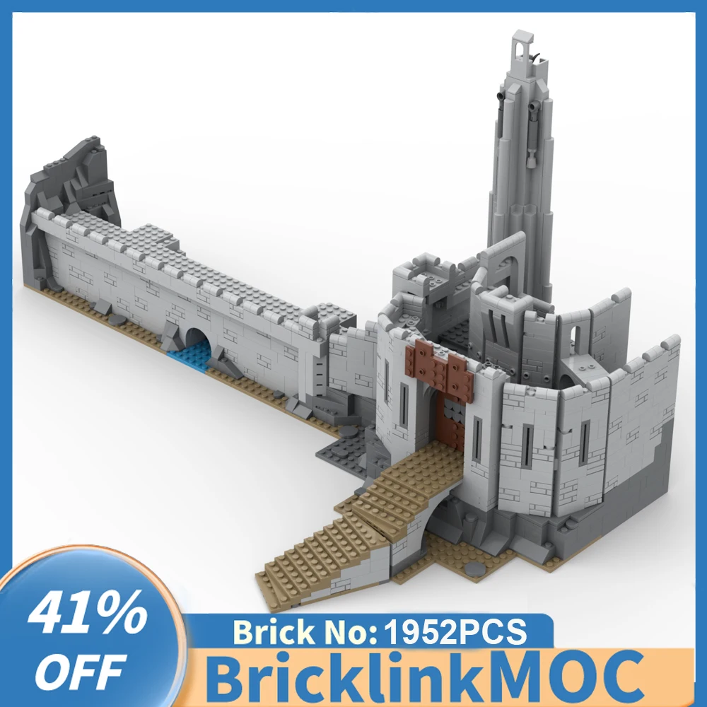 MOC-bloques de construcción del Señor de los Anillos, película Helm's Deep battle Hornburg, modelo DIY, ideas creativas, regalo de cumpleaños, 1952, piezas