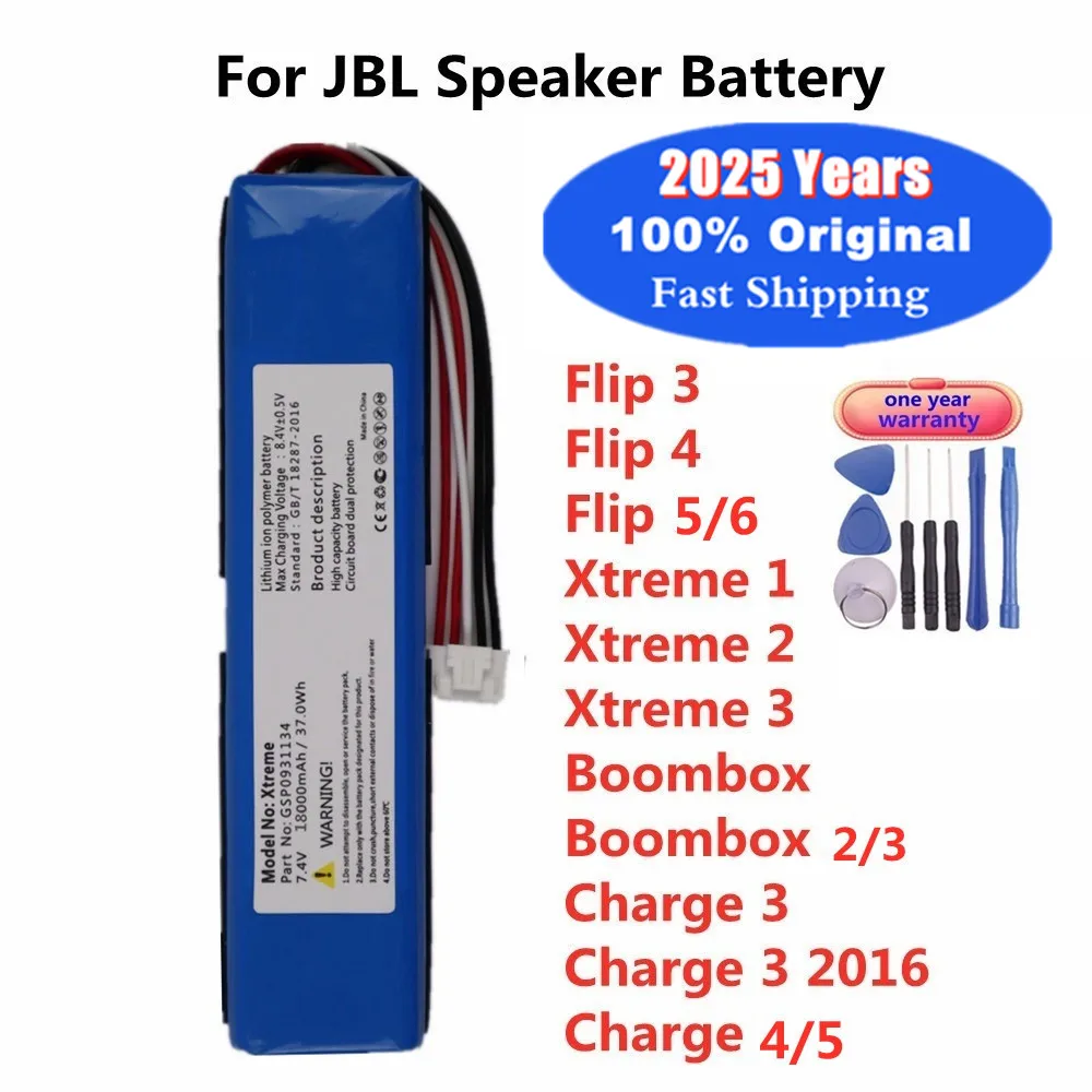 2025 Year Original Battery For JBL Flip 4 Charge 3 Xtreme 2 Boombox 1 2 3 4 5 6 Flip4 Flip3 Charge3 2016 Speaker Battery Bateria