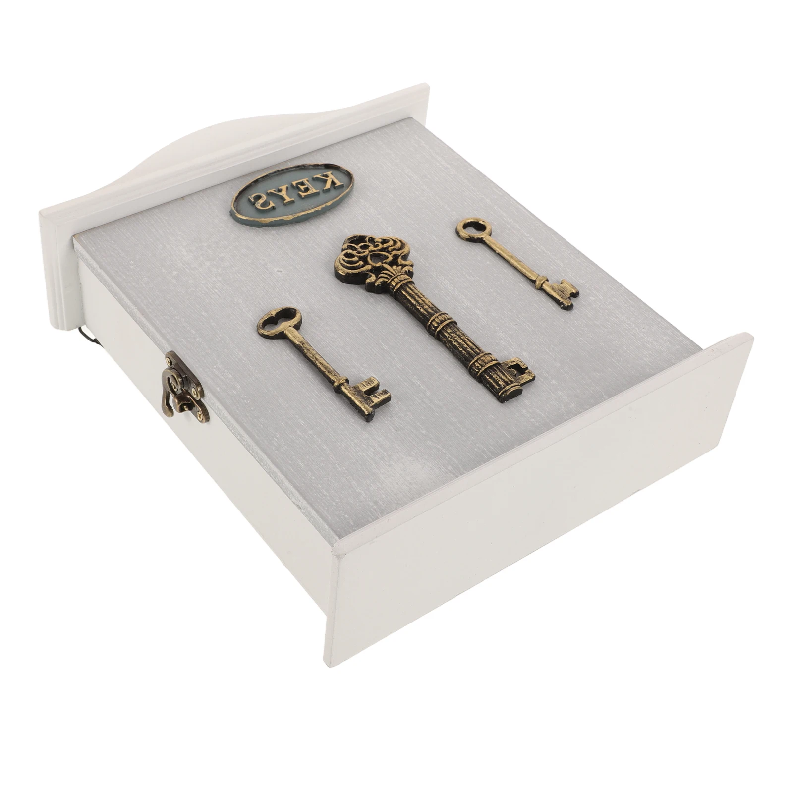 

Wood Key Storage Wall Mount Entryway Decorative House Shelf Organizer Vintage European Design Wooden Key Holder Box