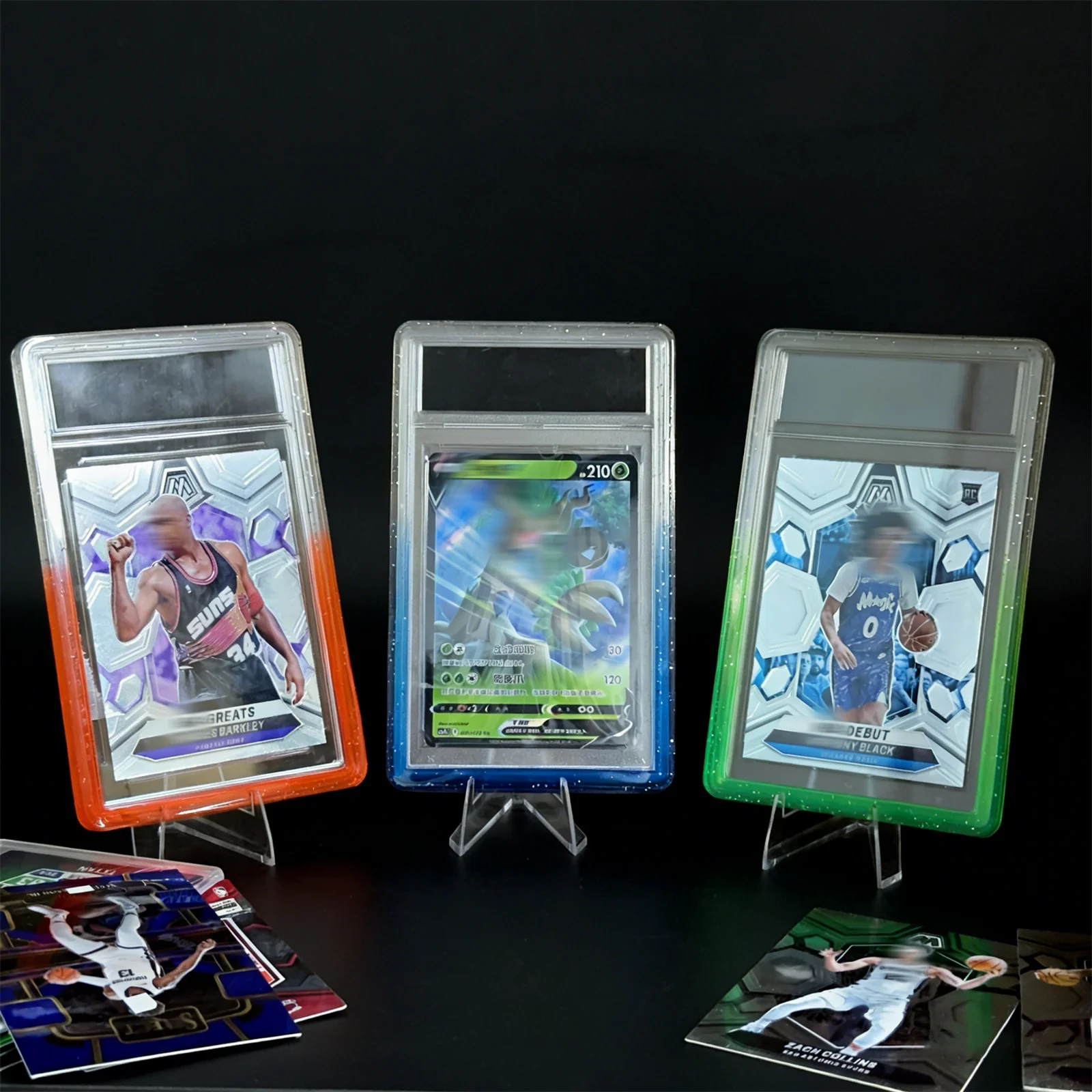 

10pcs Gradient Silicone TPU Bumper Case Guard Protector Display Sleeves for PSA 35PT Graded Card Slab Sports Game Storage Holder