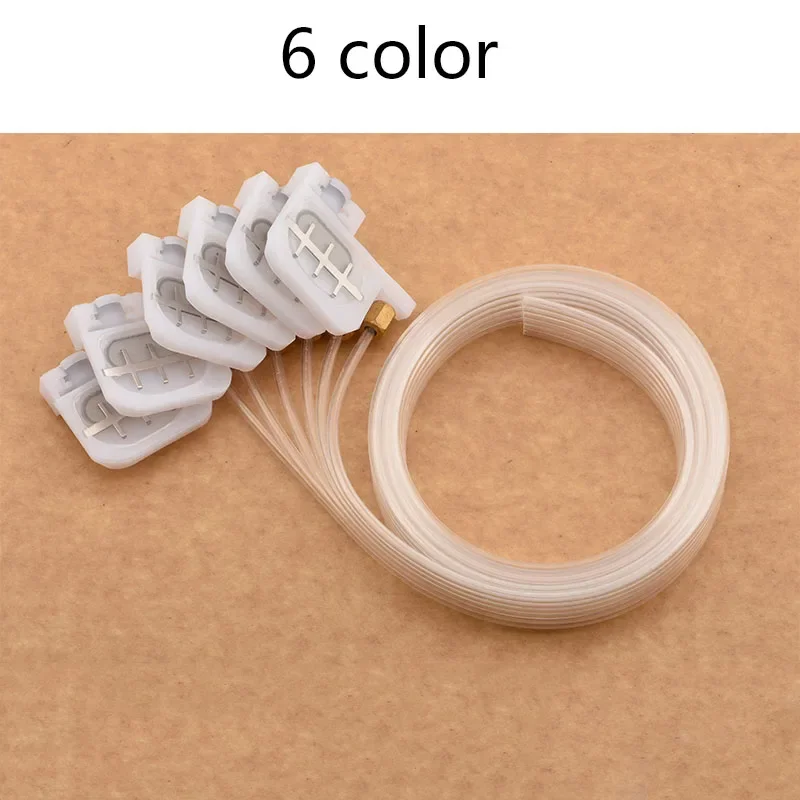 2 Meter 6 Color Ink Tube Hose Pipe Line With Square Small UV Damper Screw Nuts Oring for For Epson 1390 R330 R290 T50 L800 L801