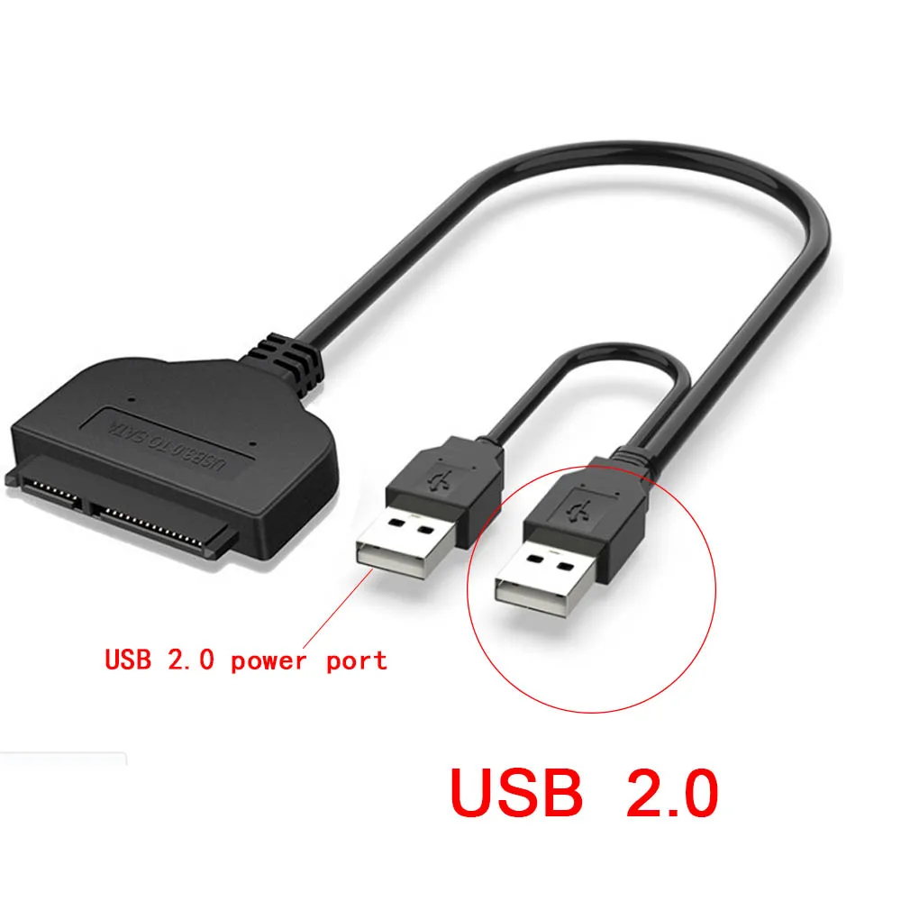 Adaptador de disco duro SATA a USB con indicador de funcionamiento para SSD o HDD de 2,5 pulgadas, lector de disco duro externo de alta velocidad de