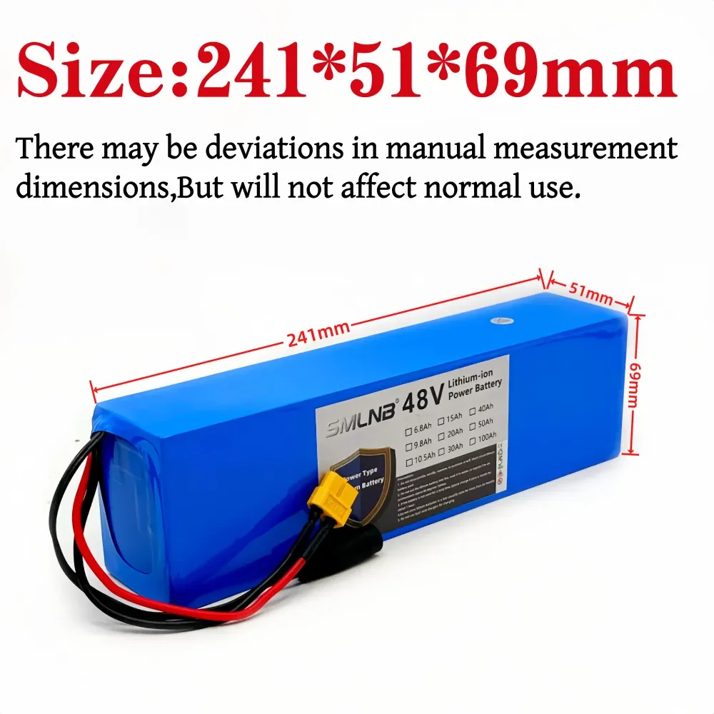 10.5Ah 13S2P 48V 18650 li-ion battery pack 1000W high-power battery suitable for 54.6V 250W 350W 500W electric bicycle motor kit