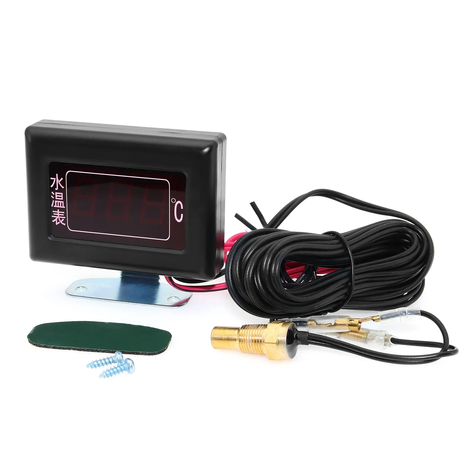الرقمية LED مقياس درجة حرارة الماء متر للسيارة 0-120 درجة مئوية + 1/8NPT مستشعر درجة حرارة الماء 10 مللي متر مع إنذار 12 فولت 24 فولت