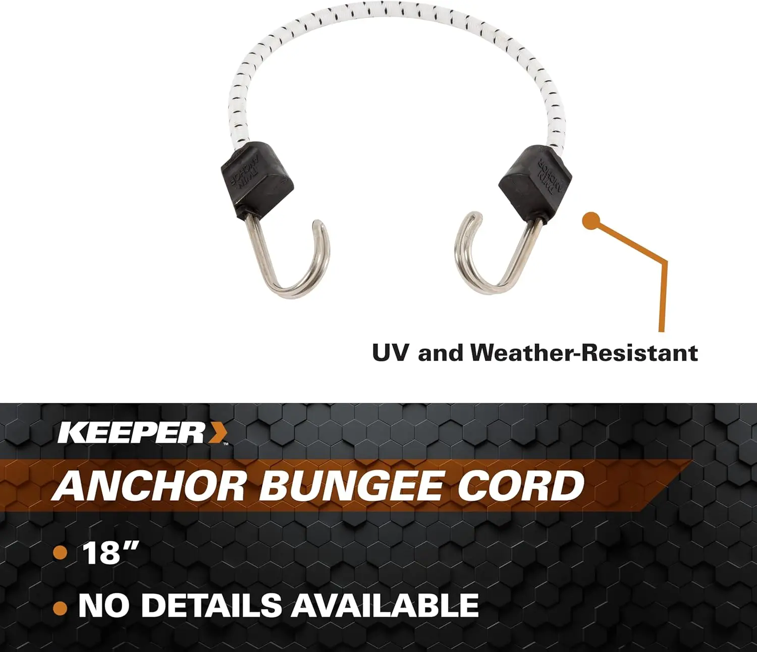 - Cordão elástico de âncora dupla marinha 18\u201D - resistente a UV e às intempéries