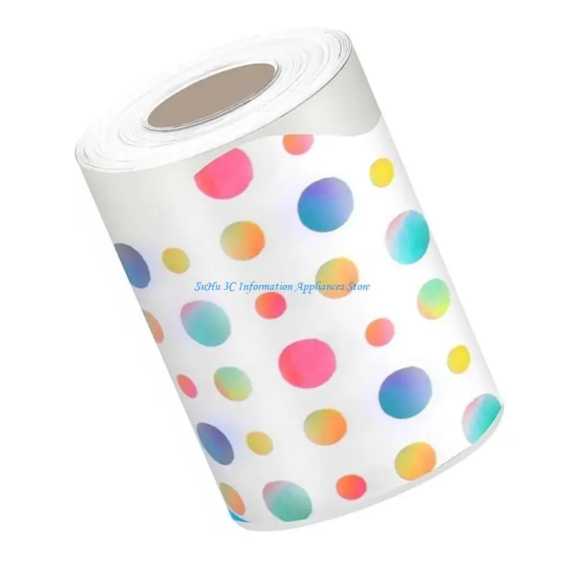 

10m Adhesive Bulletin Border Trim Colorful Dots Bulletin Board Borders Classro