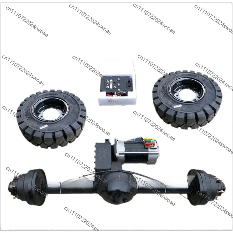 Electric four-wheel rear axle assembly AC motor drive rear axle suspension load rear axle tire