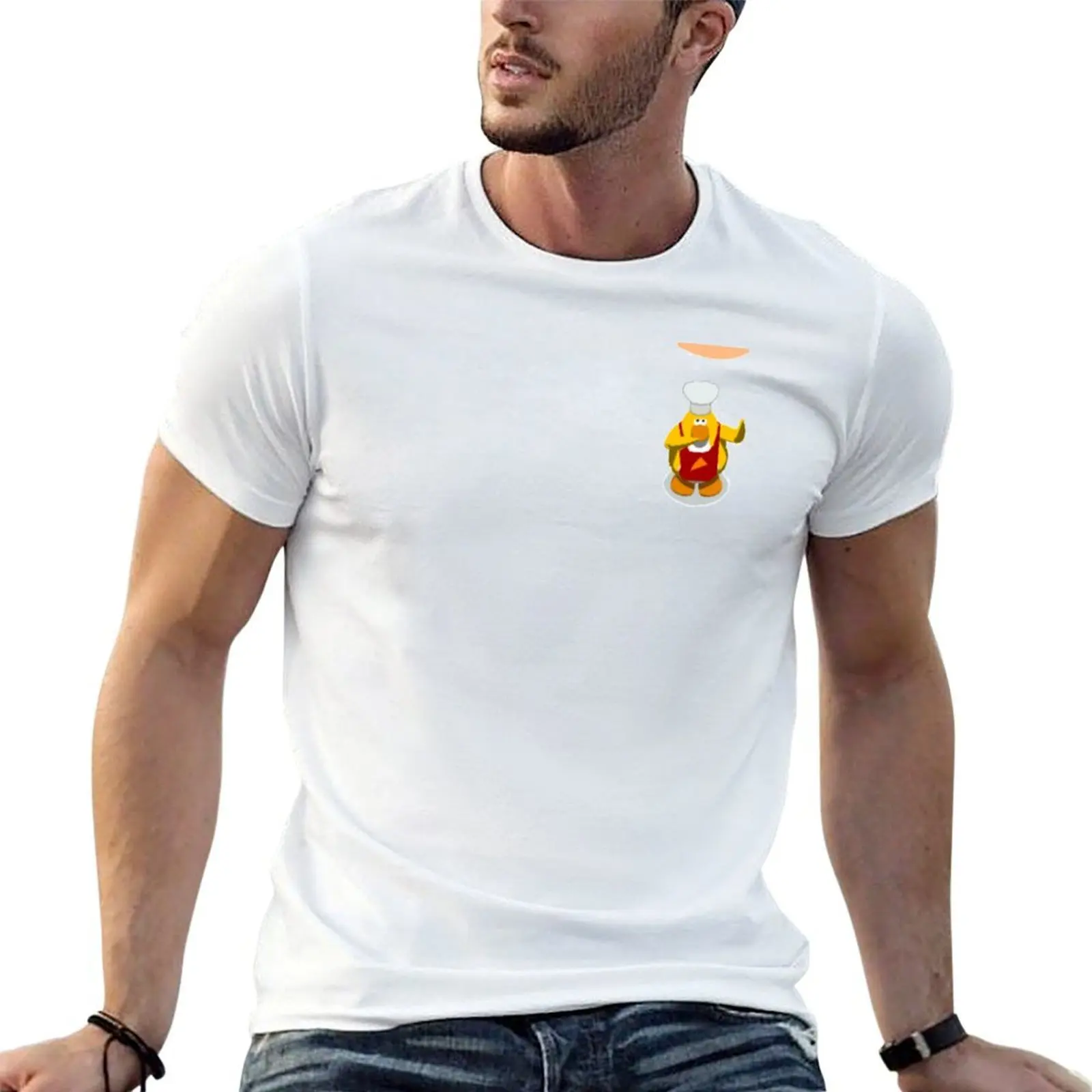 

Club penguin Pizza maker T-Shirt t shirt custom print t shirt man cotton T-Shirt
