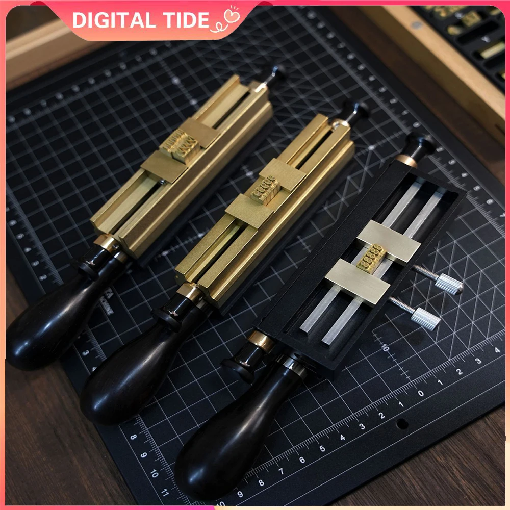 

Detachable Hot Foil Stamping Clamps | Auto-Centering Brass Die & Type Block Holders with Alignment Guides