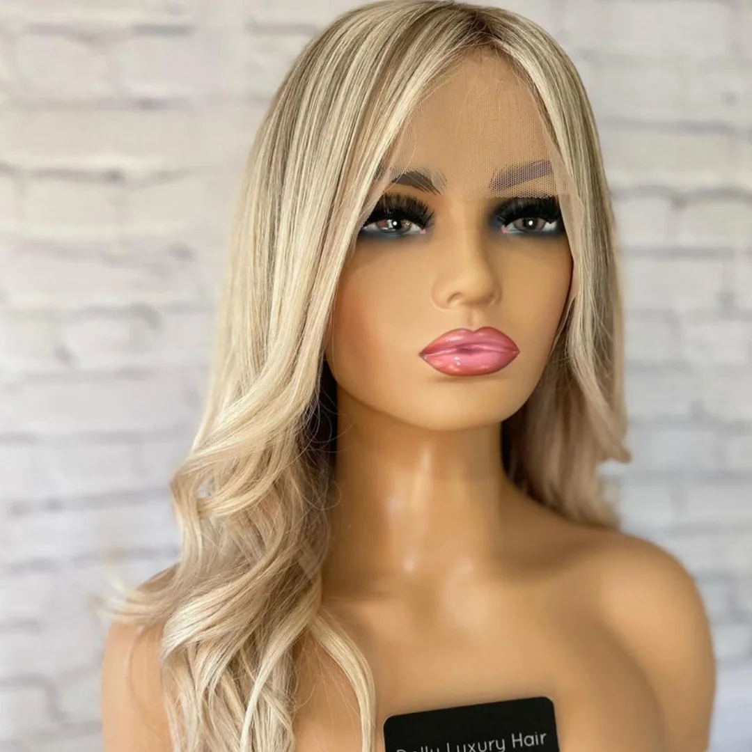 العصرية أومبير الرماد البني الاصطناعية HD الدانتيل شعر مستعار أمامي مظهر واقعي شعري لينة 180% جودة عالية طويل الجسم موجة شعر مستعار للنساء