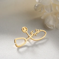 Personalized doctor brooch, custom name label needle, unique doctor name badge, unique nurse badge