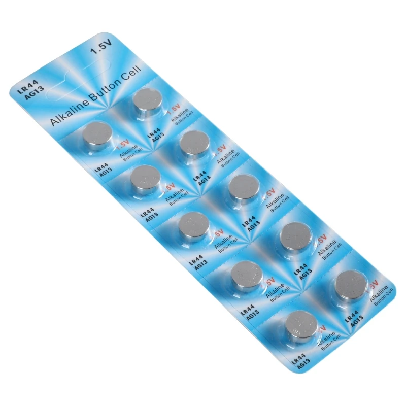 DX62 10PCS LR44 AG13 1.5V Button Coin Cell Batteries A76 357 357A LR1154 SR1154 SR44 For Toys, Watches, Games