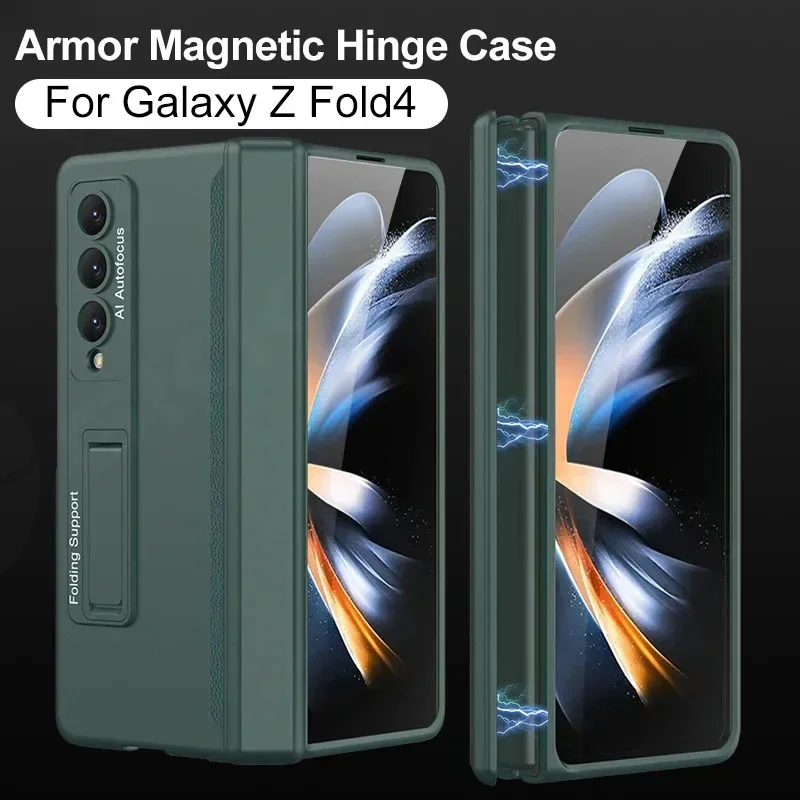 RICKE Magnetic Hinge Stand Hard Case For Samsung Galaxy Z Fold 4 5G Shockproof Protection Plastic Cover For Galaxy ZFold4 5 Case