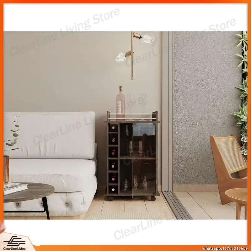 carrello-bar-con-portabottiglie-integrato-porta-in-vetro-quattro-ruote-due-ripiani-elegante-mobile-porta-vini-per-casa