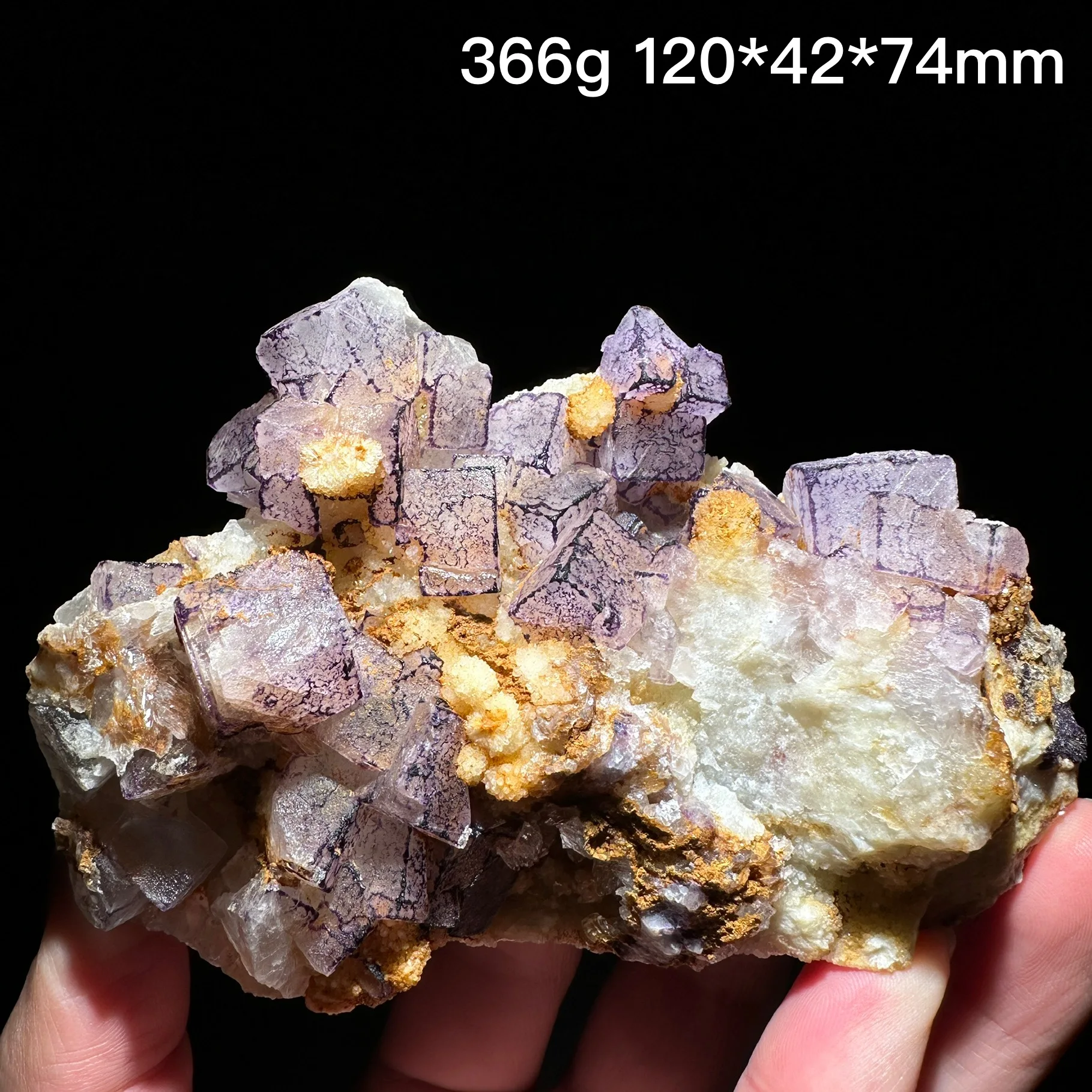 Natuurlijke paarse rand fluoriet minerale specimen helende kristal edelsteen collectie minerale Quartz Rock Healing Stone Home Decor