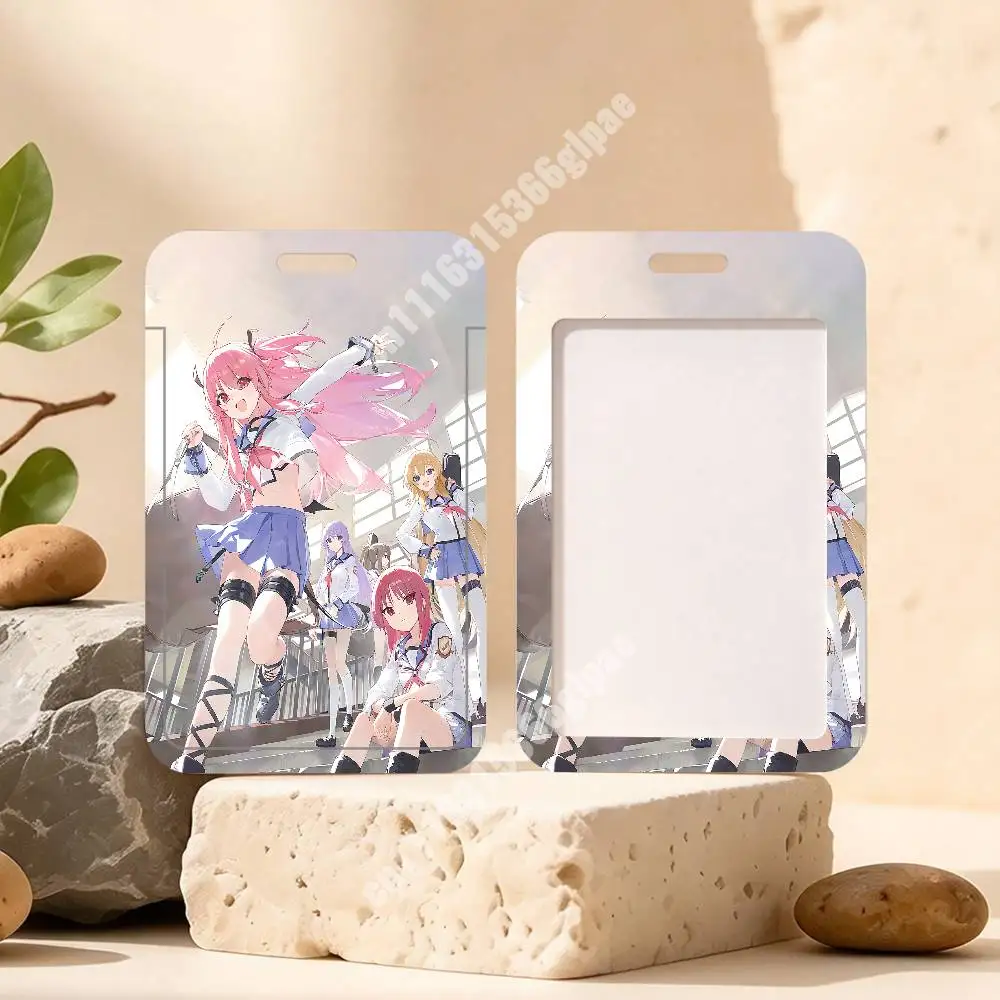 Key Anime Angel Beats Kanade Yuri Yui Plastic Card Holder Staff ID Card Clear Transparent Campus Access Name Tag