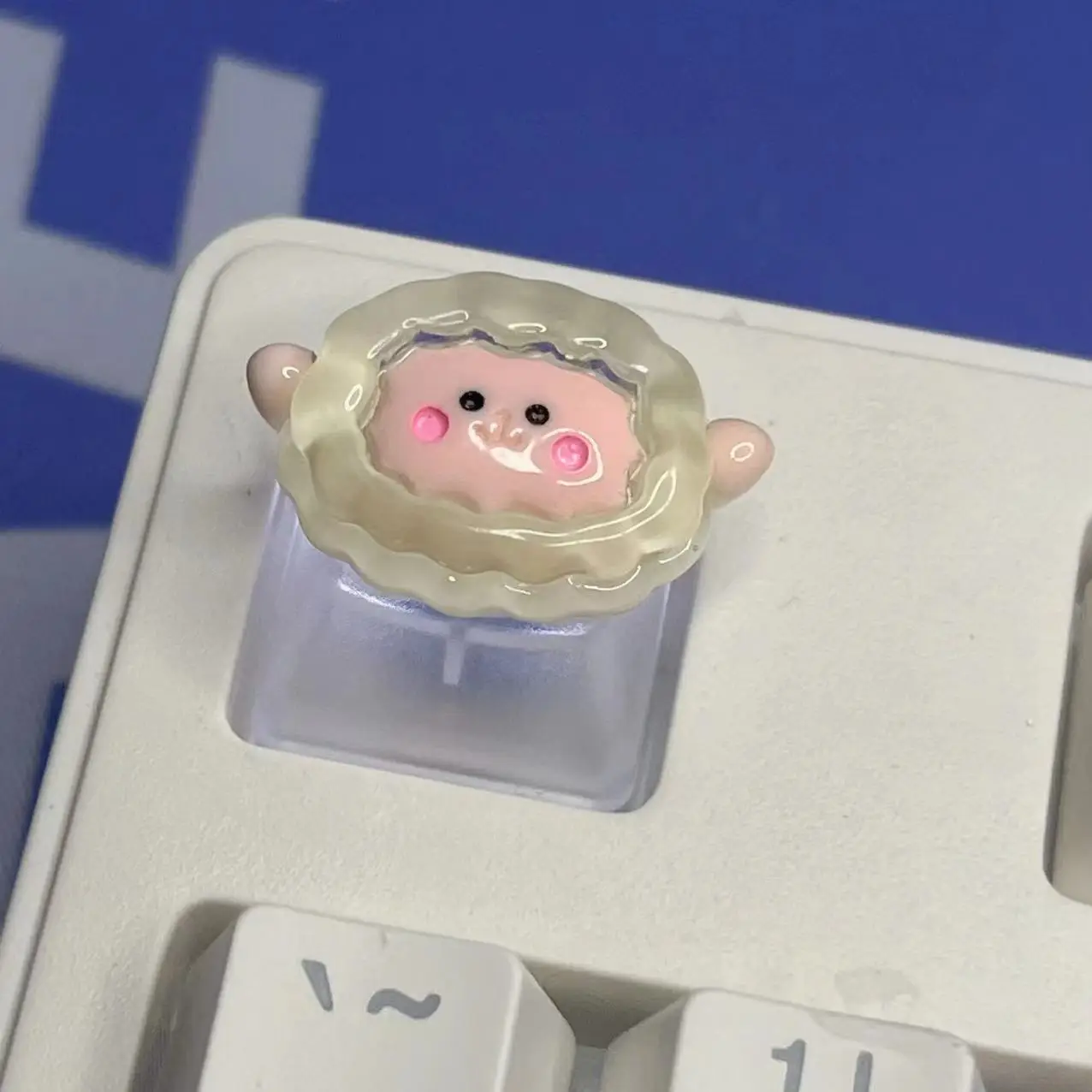 DIY Tükörlap Áttetsző Gúnyrajz Animal handmade Rózsi Nyúl keycap Kreatív Félvezető Áttetsző Erdei béka Bárány Gépi Kulcskarika keycap