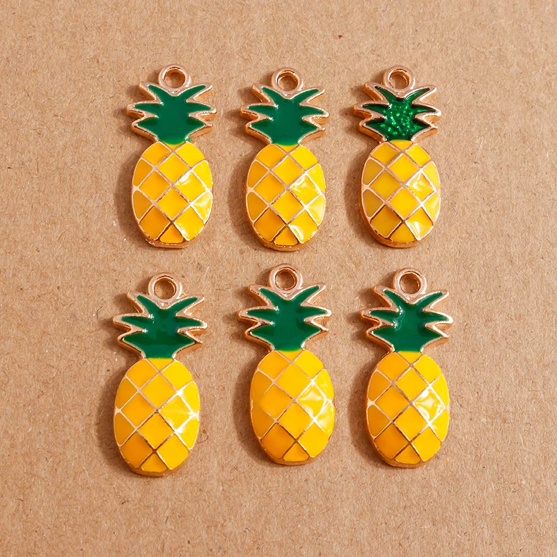 10 Stück süße Emaille-Frucht-Charms für die Schmuckherstellung, Kirsche, Ananas, Banane, Apfel, Charms, Anhänger für DIY-Halsketten, Ohrringe, Geschenk – Detail 15