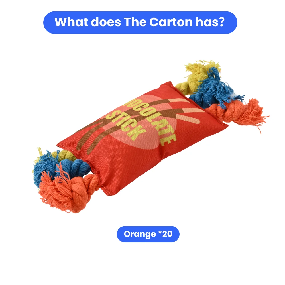 20PCS/Carton Durable Dog Rope Chew Toys Oxford Fabric Cookie Design with Natural Cotton Rope Interactive Tug Toy for Dogs Pet Supplies Wholesale