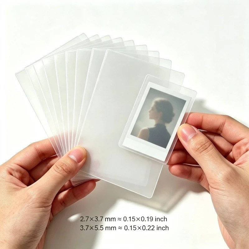 50Pcs/Set Mini Photo Protective Film Case for 1 2 Inch ID Pictures Card Photo Document Organizer Sleeves Storage Case Bag Holder
