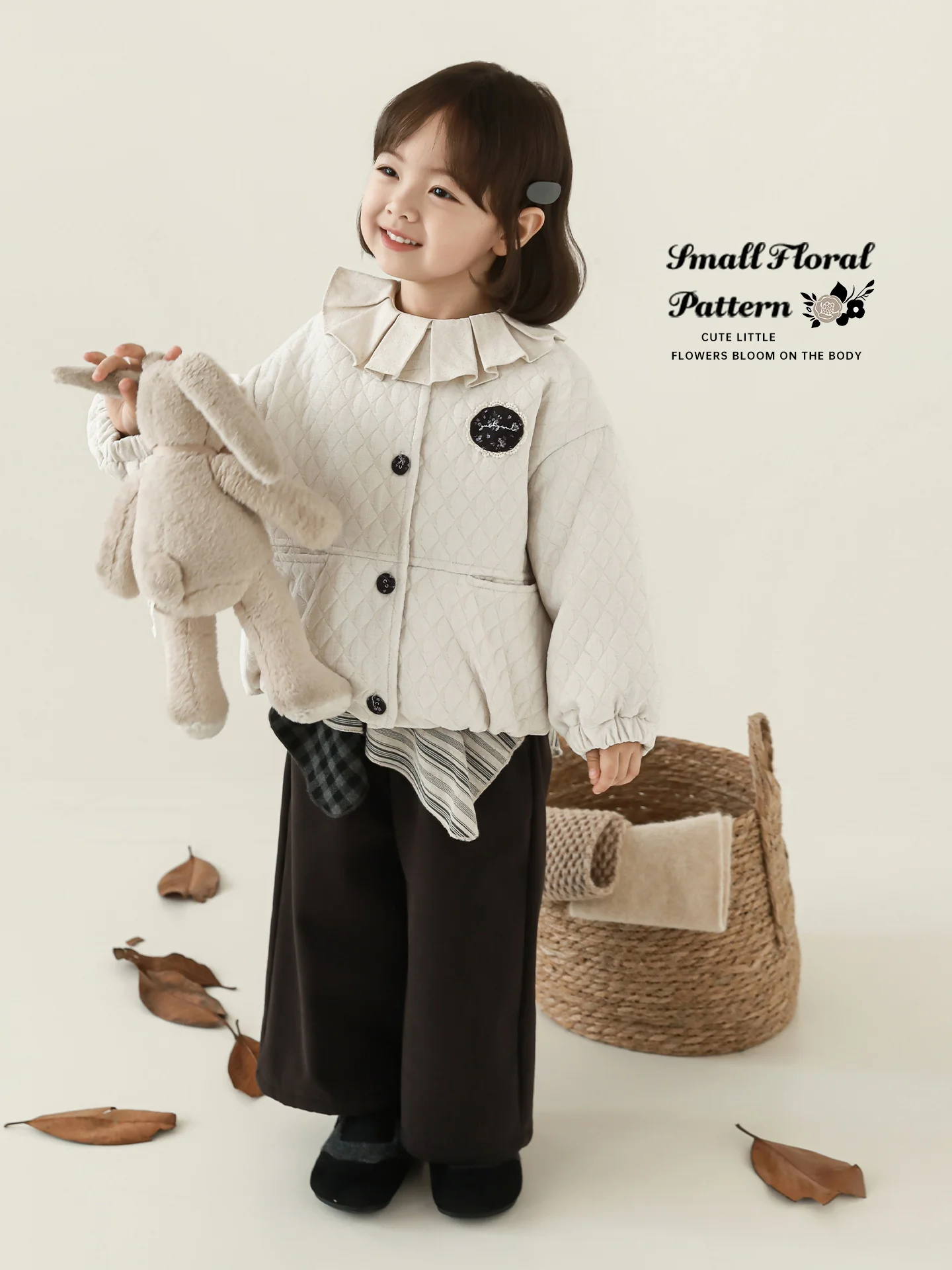 Girls Winter Set 2025 Diamond Quilt Padded Coat Thermal Flocked Pants Festive Gift Outfit 1-7 Years