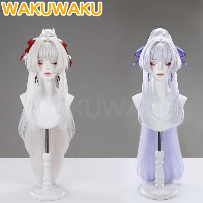 AUF LAGER Hiyuki Perücke Game Wuthering Waves Cosplay WakuWaku Damen Silberne Lange Haare Hiyuki Feixue Perücke Cosplay Gratis Perückenkappe